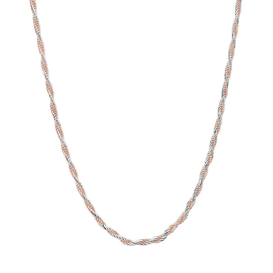 10KT Gold 2-Tone Rope Chain 018 Necklace Bijoux Signé Luxo 