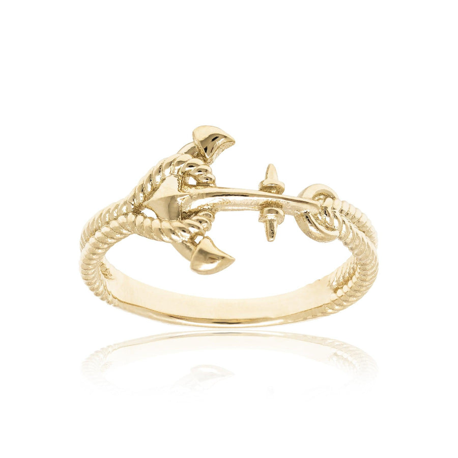 10KT Gold Anchor Ring 028 Ring Bijoux Signé Luxo 