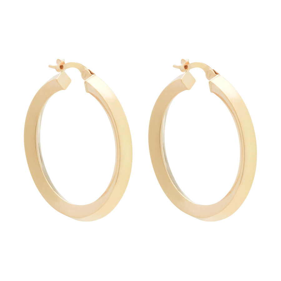 10KT Gold Ava Hoops 110 Earrings Bijoux Signé Luxo 15 mm Yellow 
