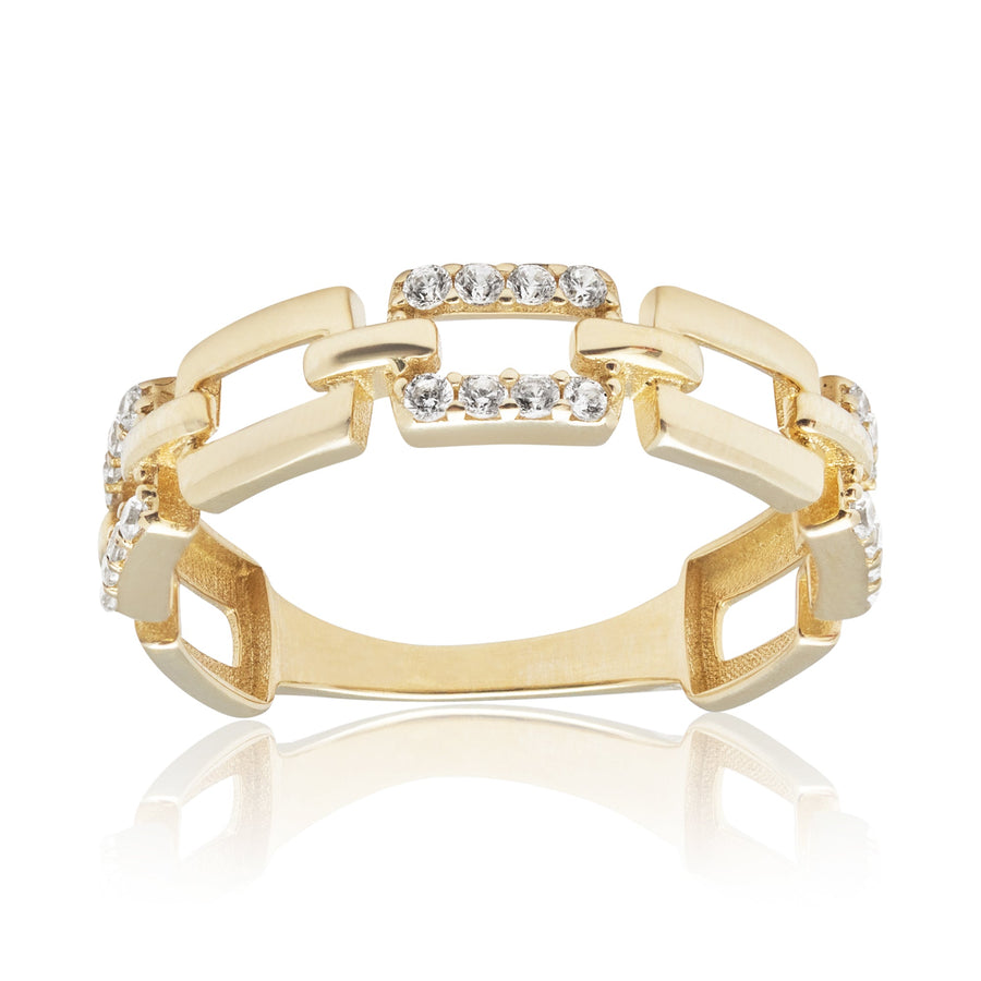 10KT Gold Baguette Ring 111 Ring Bijoux Signé Luxo 