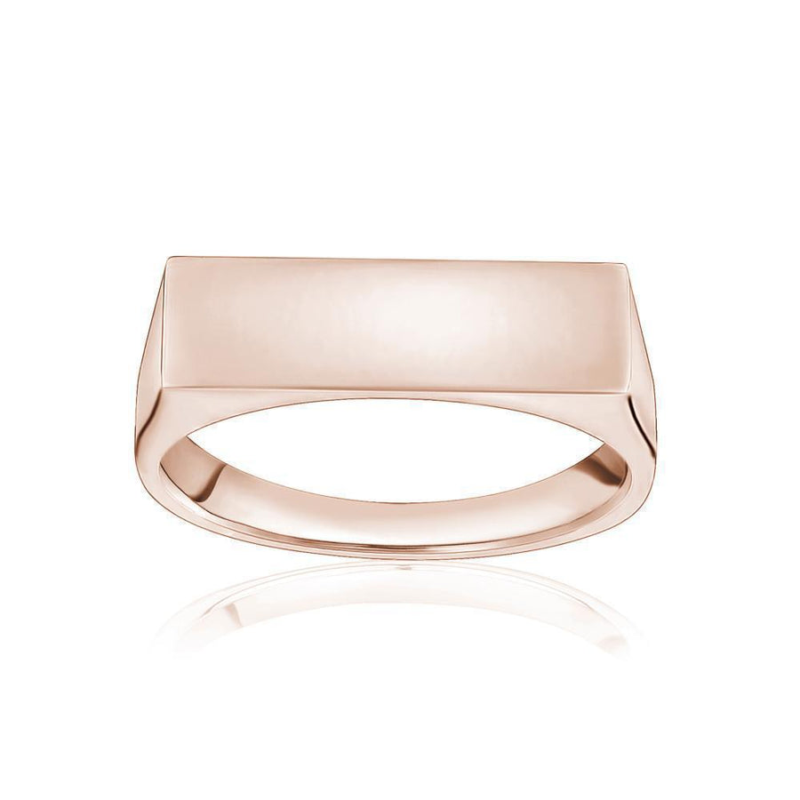 10KT Gold Bar Ring 032 Ring Bijoux Signé Luxo 5 ROSE GOLD Cursive