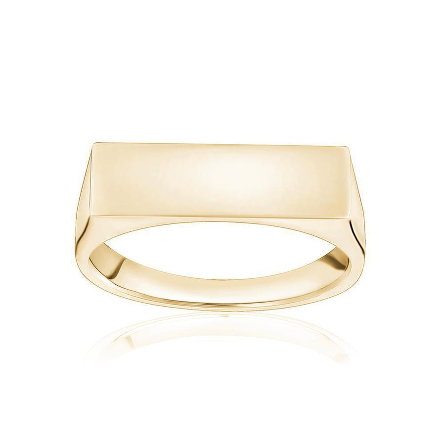 10KT Gold Bar Ring 032 Ring Bijoux Signé Luxo 5 YELLOW GOLD Cursive