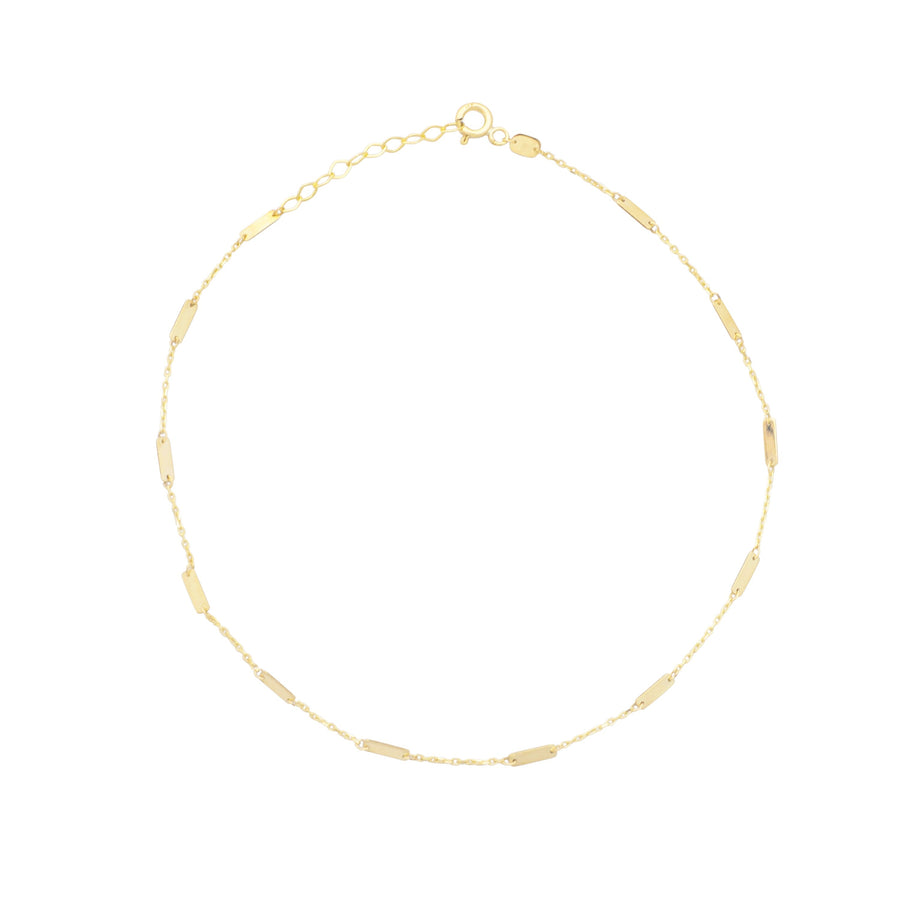 10KT Gold Bars by the Yard Anklet 008 Anklet Bijoux Signé Luxo 