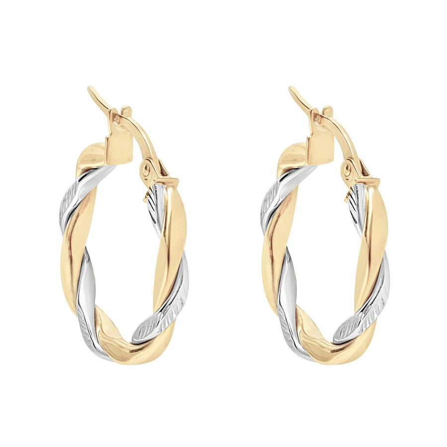 10KT Gold Bella Hoops 041 Earrings Bijoux Signé Luxo 20 mm 