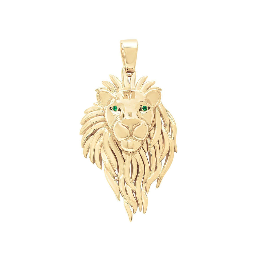 10KT Gold Big Lion Head 007 Pendant Bijoux Signé Luxo 