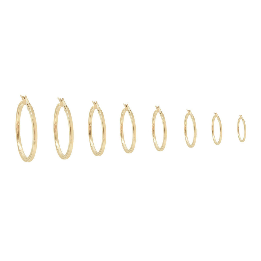 10KT Gold Boss Lady Hoops 049 Earrings Bijoux Signé Luxo 