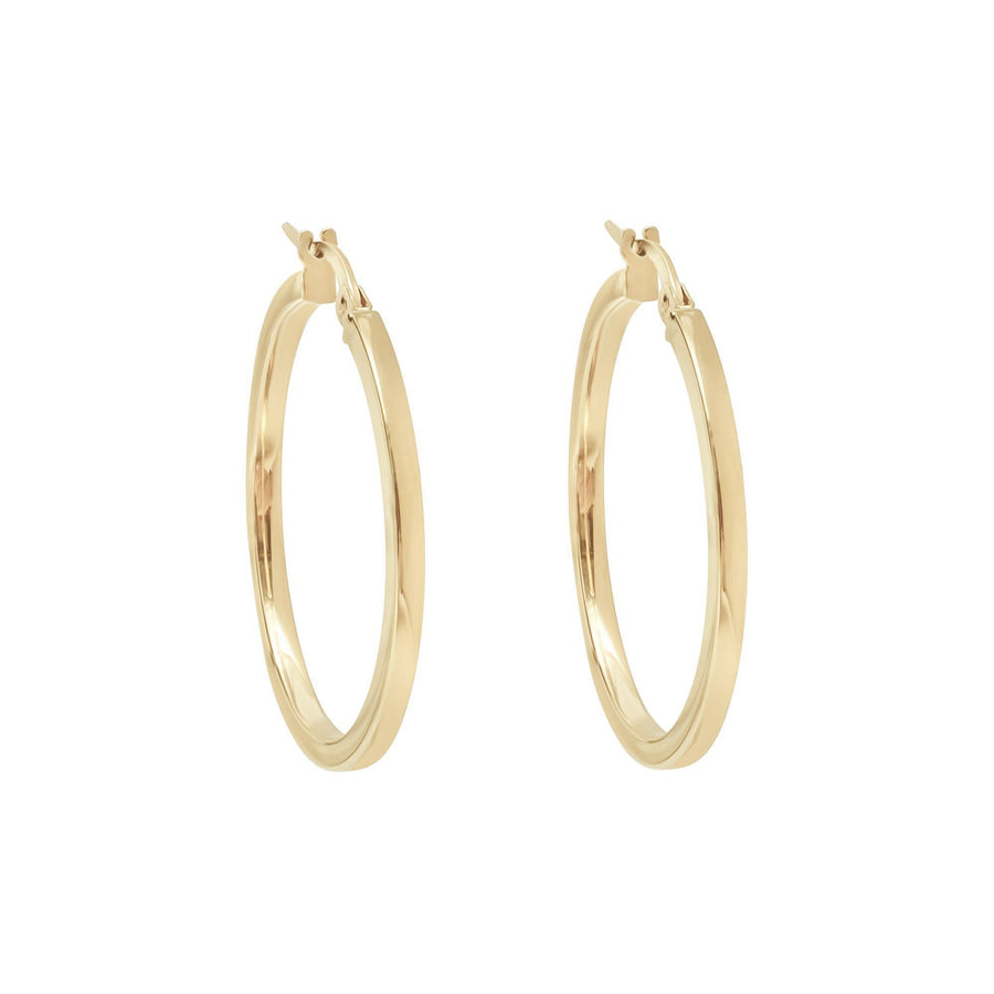 10KT Gold Boss Lady Hoops 049 Earrings Bijoux Signé Luxo Yellow 10 mm 