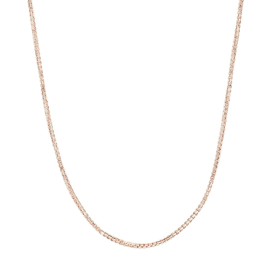 10KT Gold Box Chain 005 Necklace Bijoux Signé Luxo 