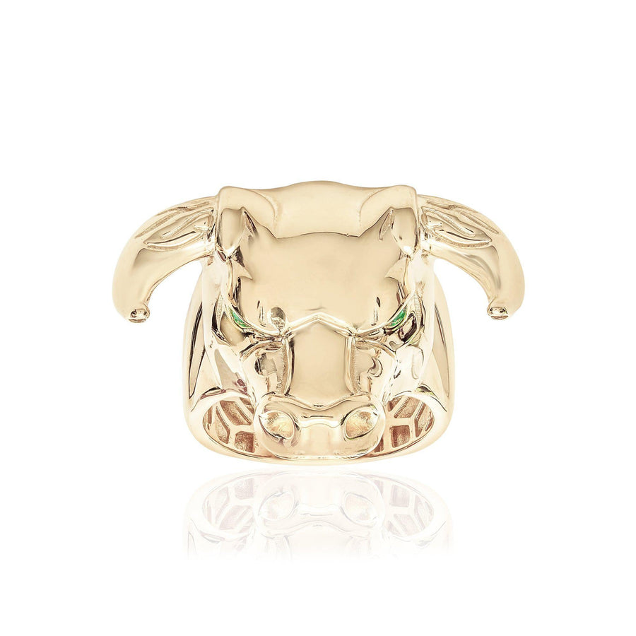 10KT Gold Bull Ring 023 Ring Bijoux Signé Luxo 8 
