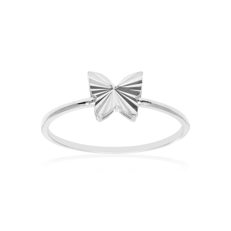 10KT Gold Butterfly Ring 100 Ring Bijoux Signé Luxo 5 WHITE GOLD 