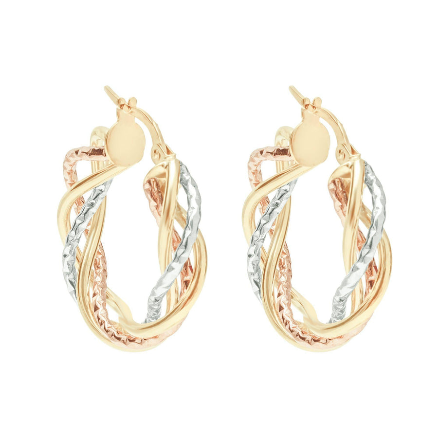 10KT Gold Candy Hoops 035 Earrings Bijoux Signé Luxo 