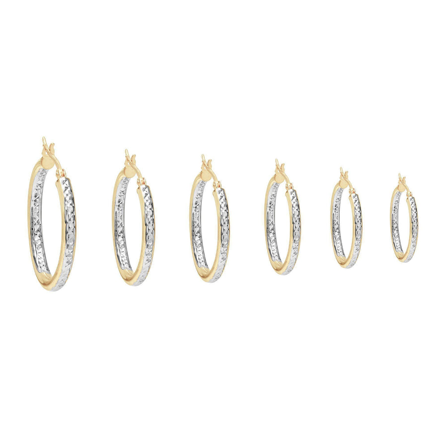 10KT Gold Champagne Hoops 044 Earrings Bijoux Signé Luxo 
