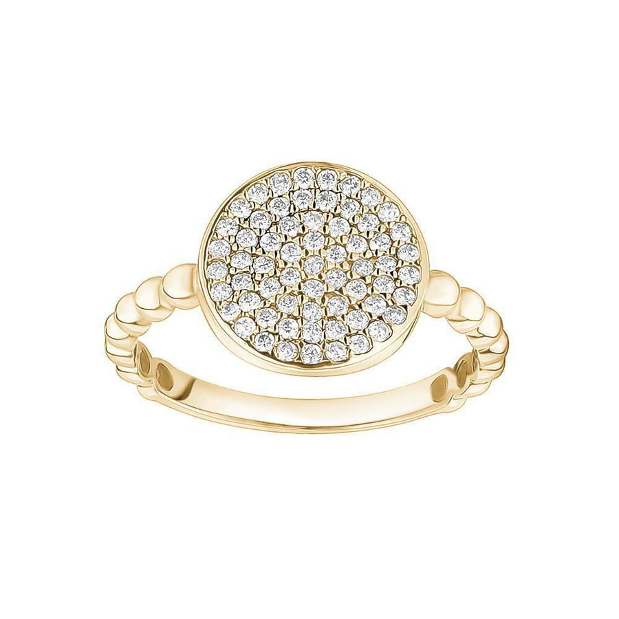 10KT Gold Circle Cubic Ring 068 Ring Bijoux Signé Luxo 