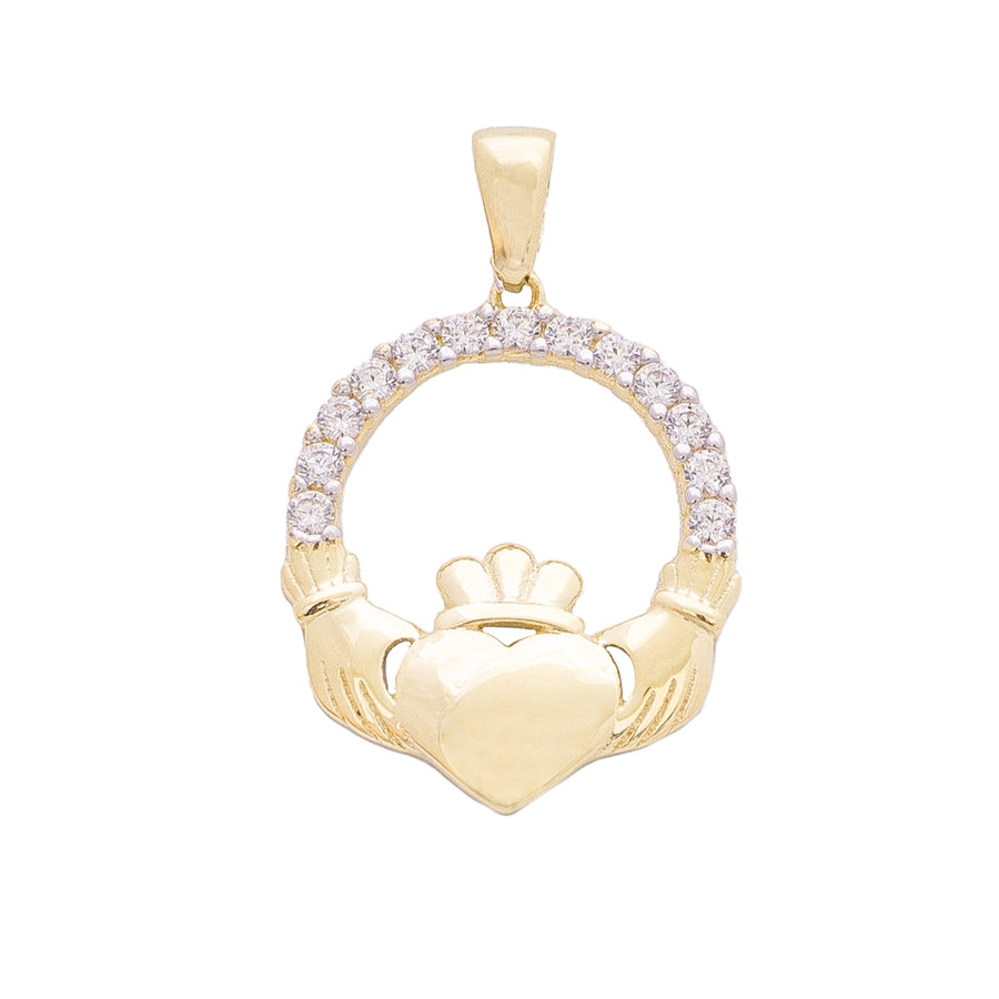 10KT Gold Claddagh Pendant 064 Pendant Bijoux Signé Luxo 