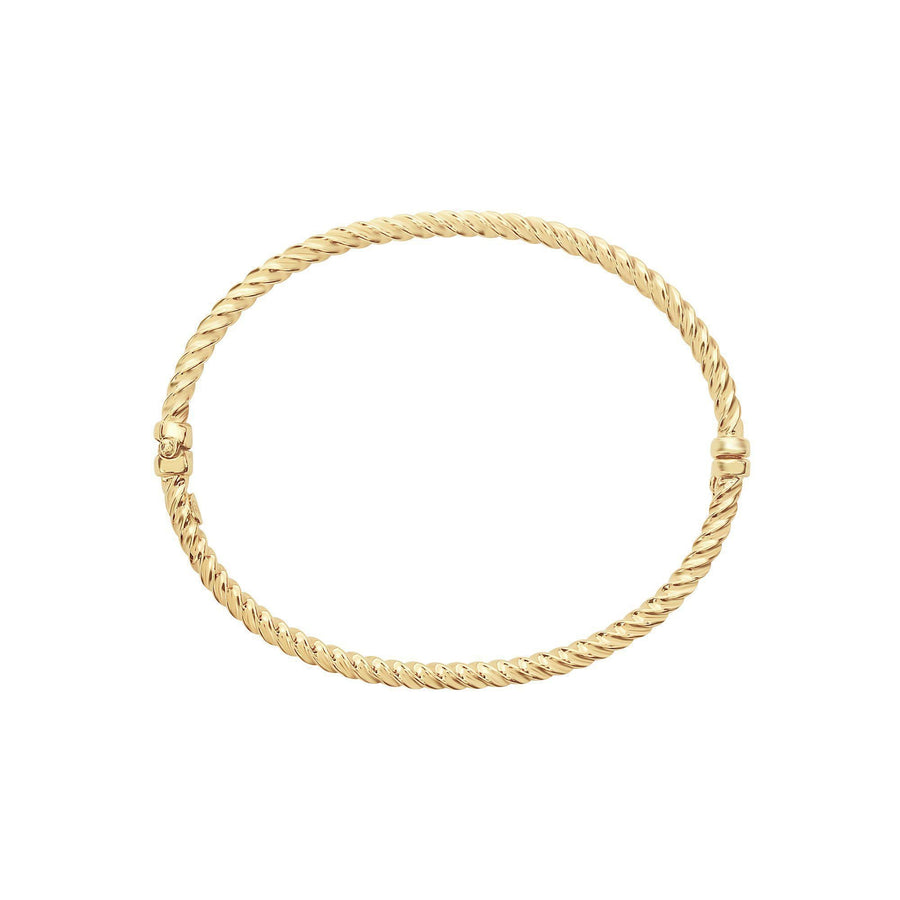 10KT Gold Classic Cable Bangle 068 Bracelet Bijoux Signé Luxo 