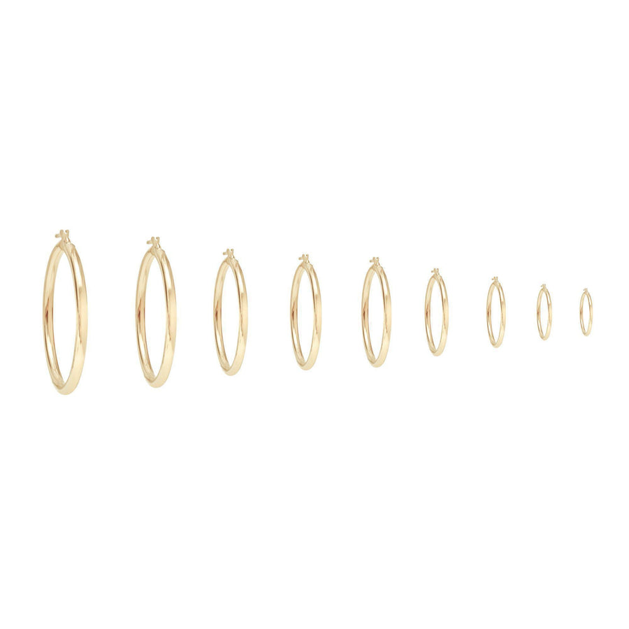10KT Gold Classic Hoops 052 Earrings Bijoux Signé Luxo 