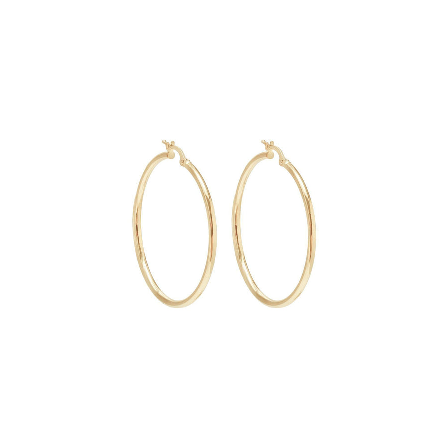 10KT Gold Classic Hoops 052 Earrings Bijoux Signé Luxo Yellow 10 mm 2 mm
