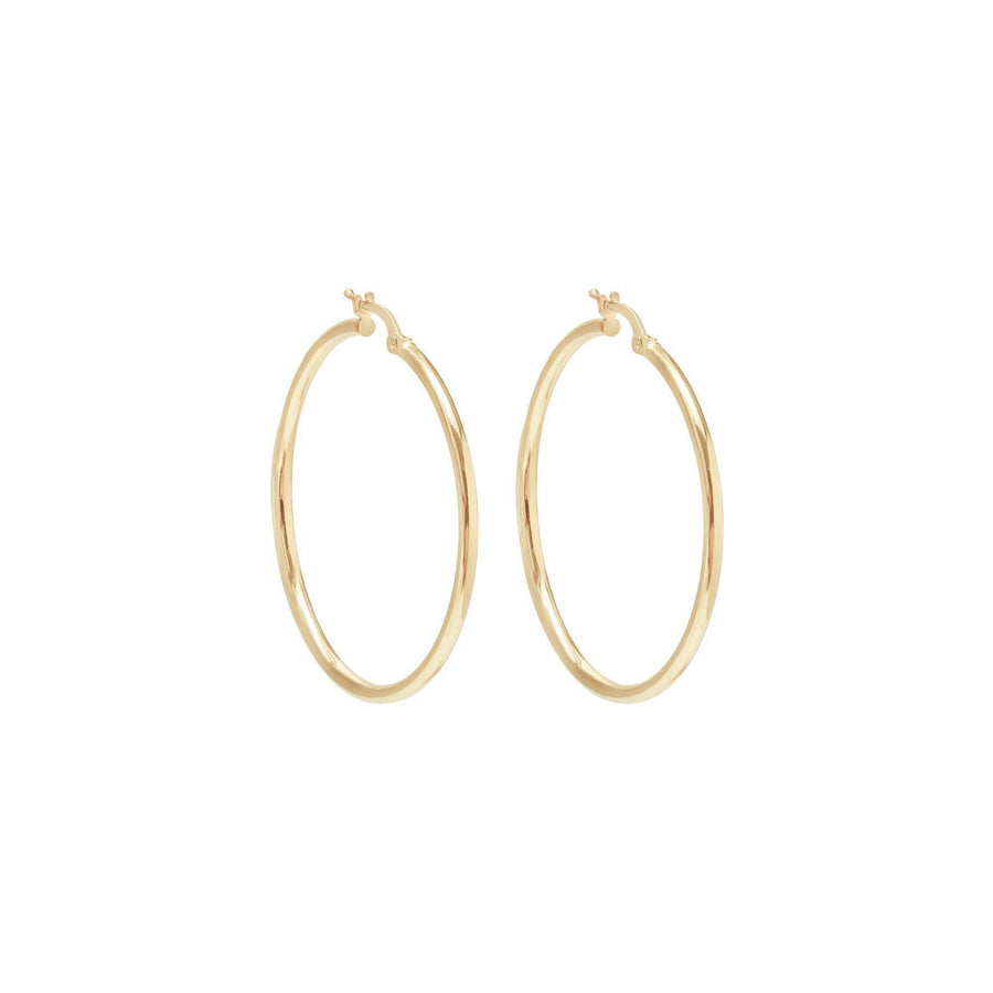 10KT Gold Classic Hoops 052 Earrings Bijoux Signé Luxo Yellow 25 mm 2 mm