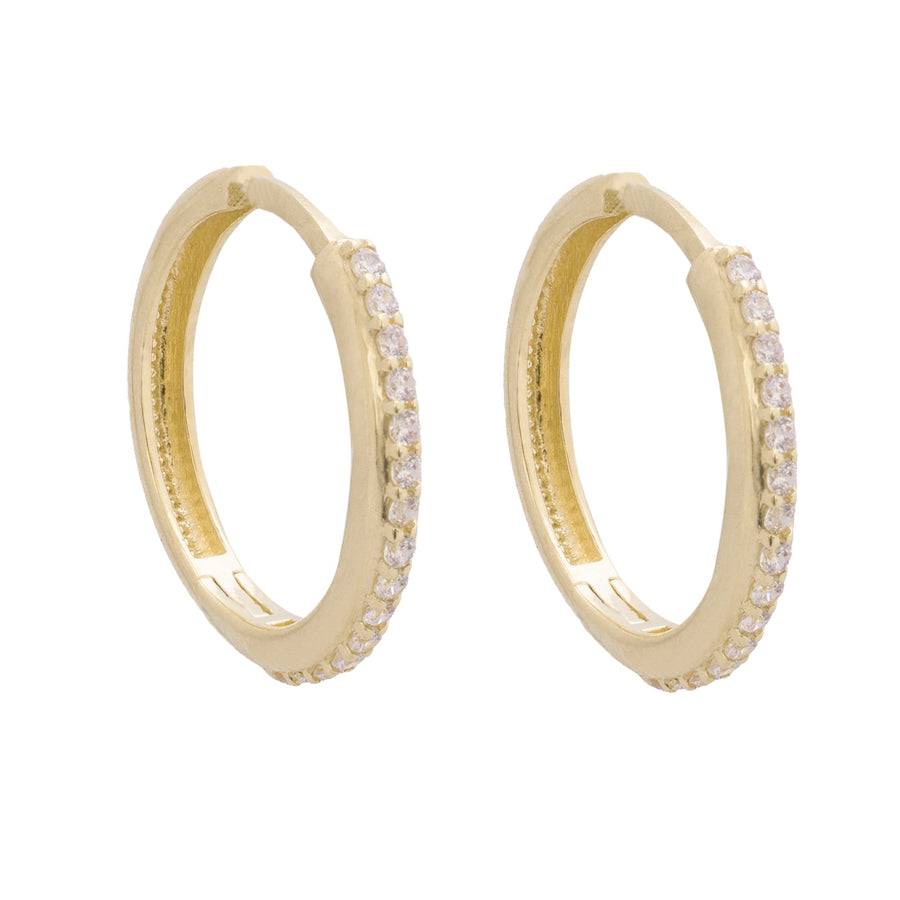 10KT Gold Classic Huggies 113 Earrings Bijoux Signé Luxo Yellow 
