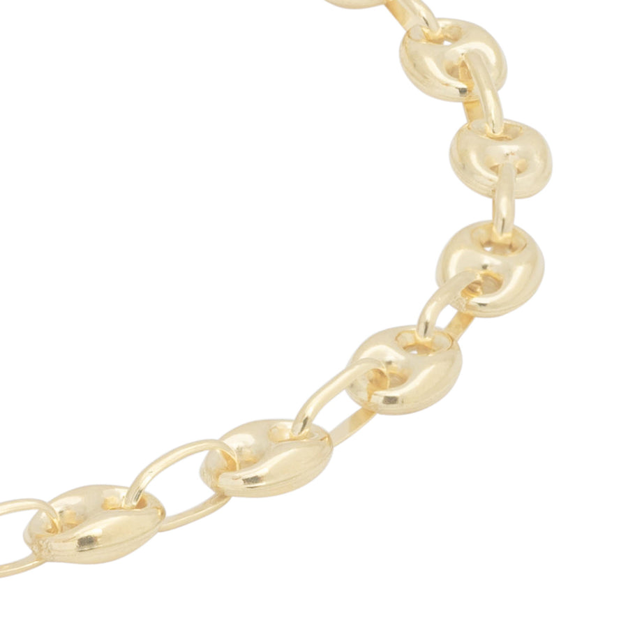 10KT Gold Coffee Bean Chain 009 Necklace Bijoux Signé Luxo 