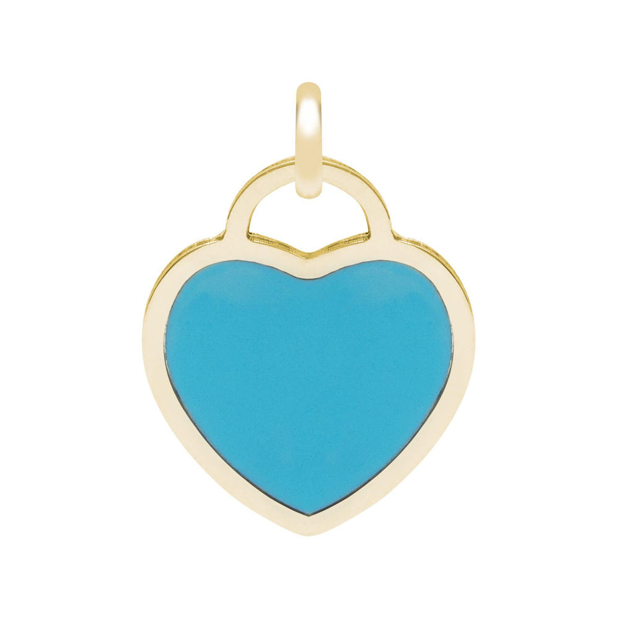 10KT Gold Coloured Heart Pendant 040 Pendant Bijoux Signé Luxo Blue 