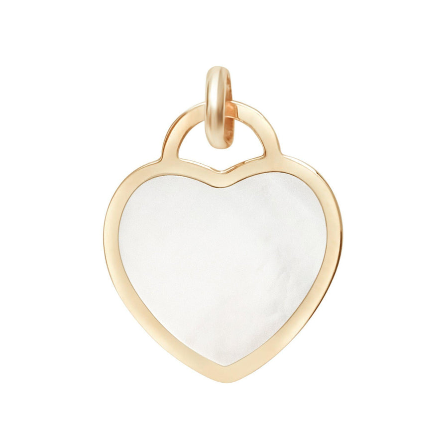 10KT Gold Coloured Heart Pendant 040 Pendant Bijoux Signé Luxo Mother of Pearl 
