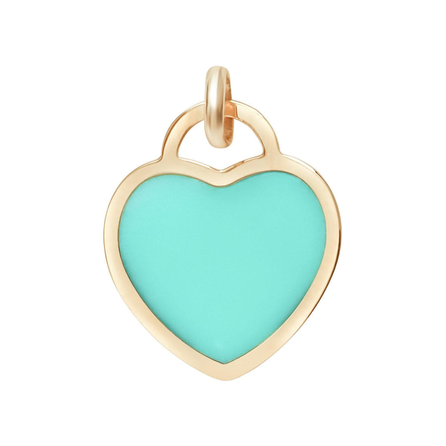 10KT Gold Coloured Heart Pendant 040 Pendant Bijoux Signé Luxo Turquoise 