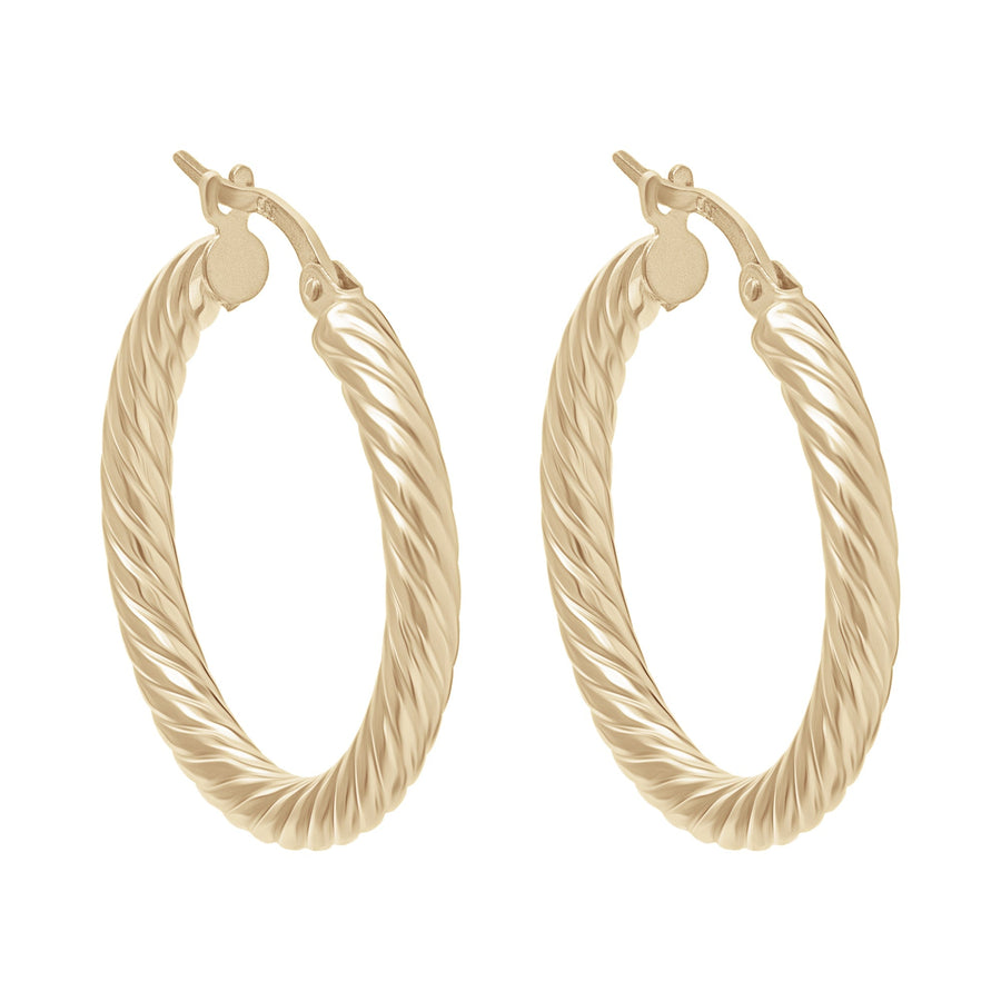 10KT Gold Croissant Hoops 112 Earrings Bijoux Signé Luxo 