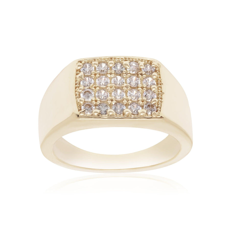 10KT Gold Cubic Ring 030 Ring Bijoux Signé Luxo 