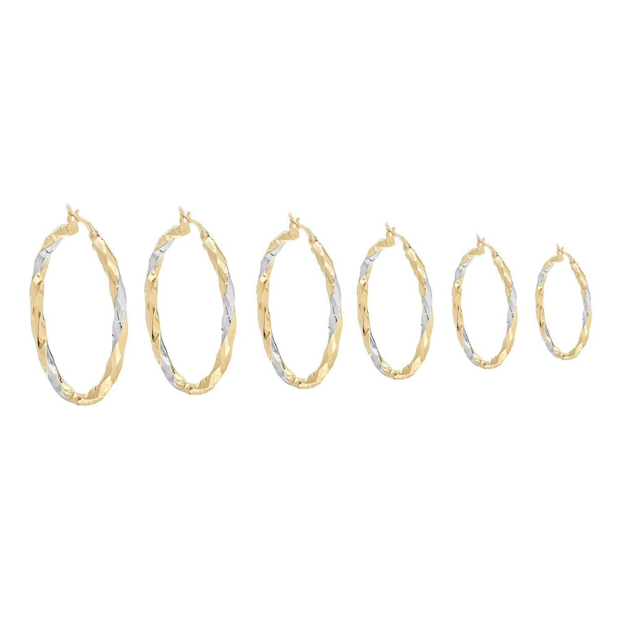 10KT Gold Disco Hoops 042 Earrings Bijoux Signé Luxo 