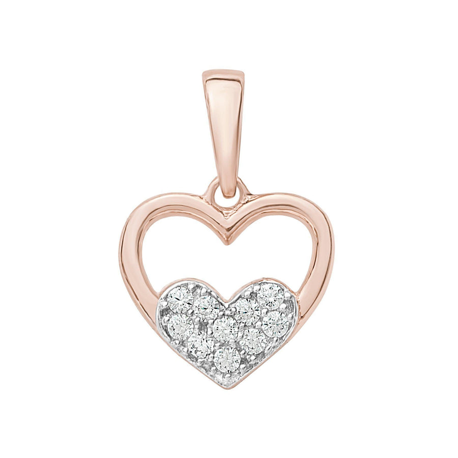 10KT Gold Double Heart Pendant 007 Pendant Bijoux Signé Luxo Rose Gold 
