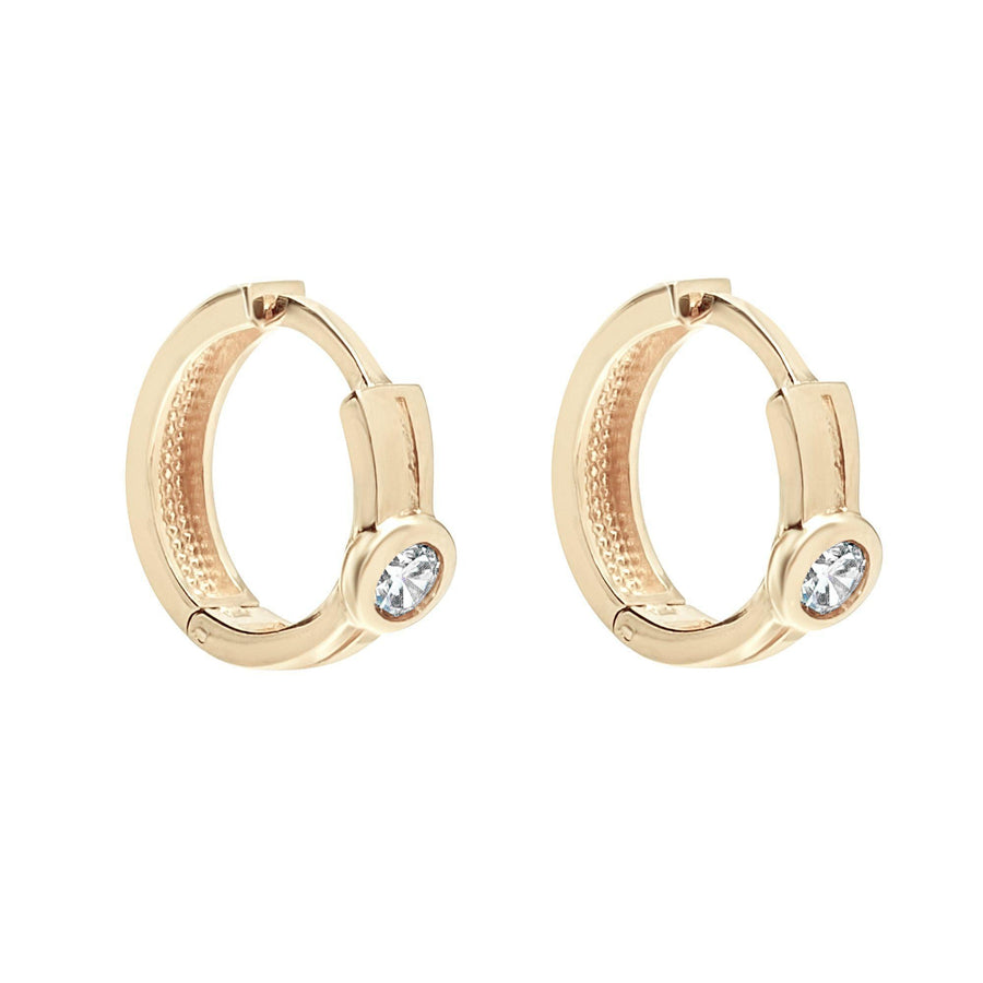 10KT Gold Elegant Huggies 045 Earrings Bijoux Signé Luxo Yellow 