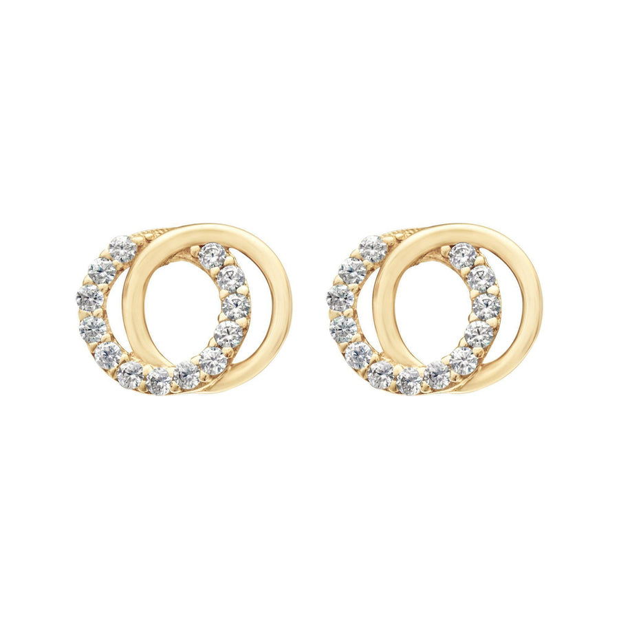 10KT Gold Entwined Studs 005 Earrings Bijoux Signé Luxo Yellow 