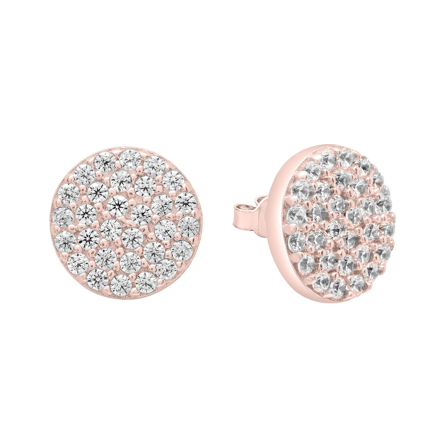 10KT Gold Eva Studs 024 Earrings Bijoux Signé Luxo Pink 