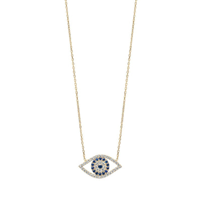 10KT Gold Evil Eye Cubic Necklace