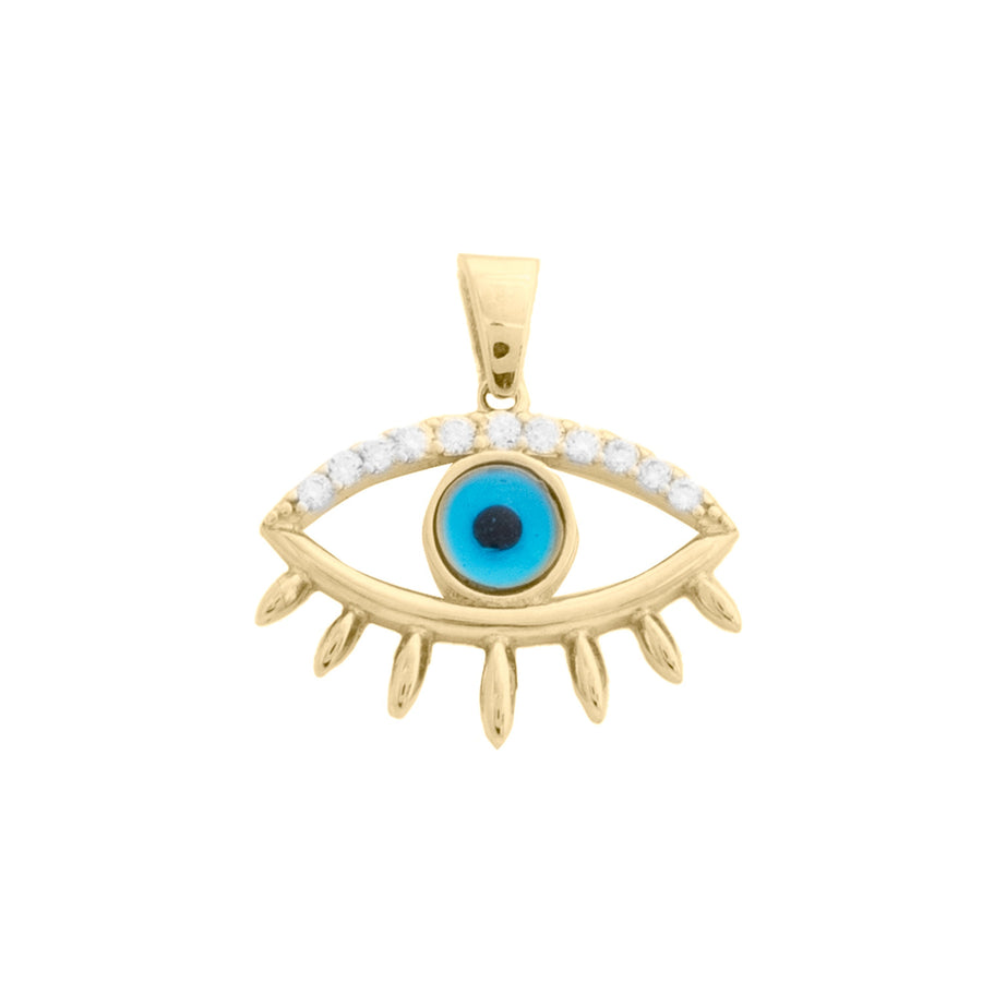 10KT Gold Evil Eye Pendant 071 Pendant Bijoux Signé Luxo 