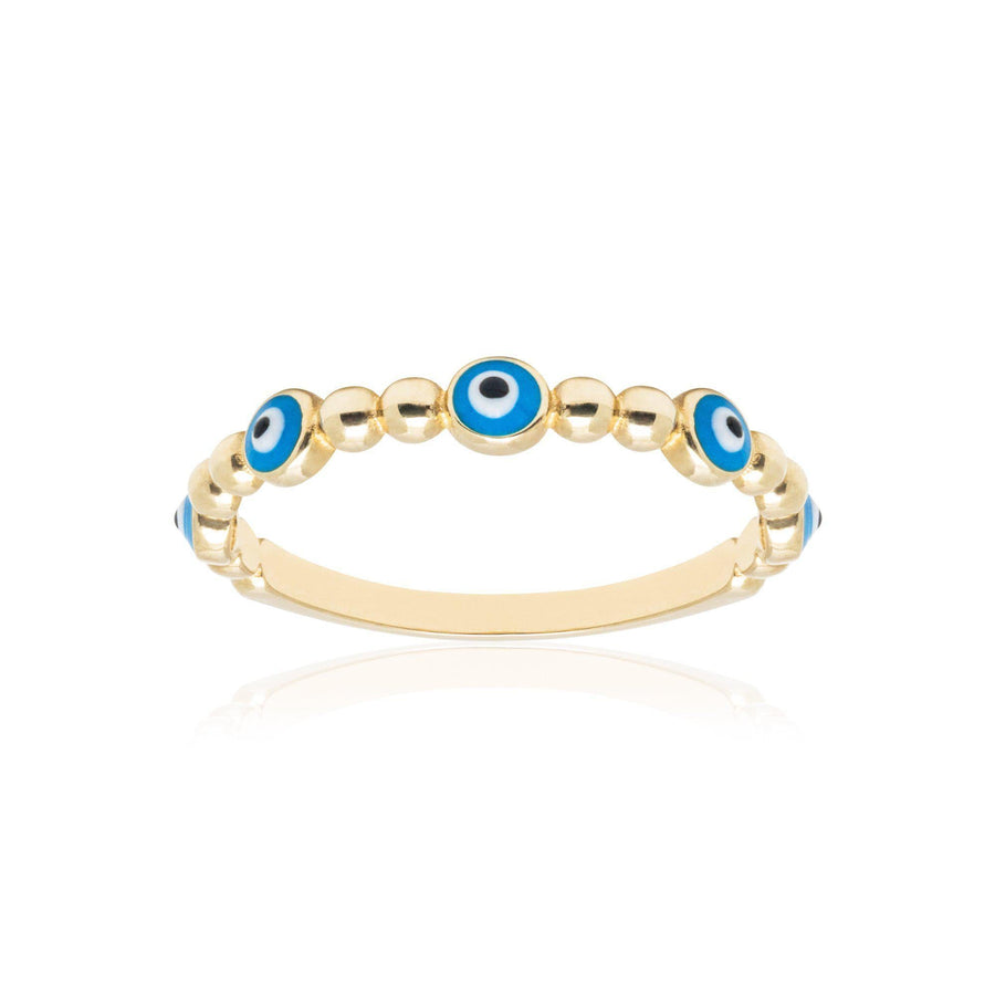 10KT Gold Evil Eye Ring 092 Ring Bijoux Signé Luxo 