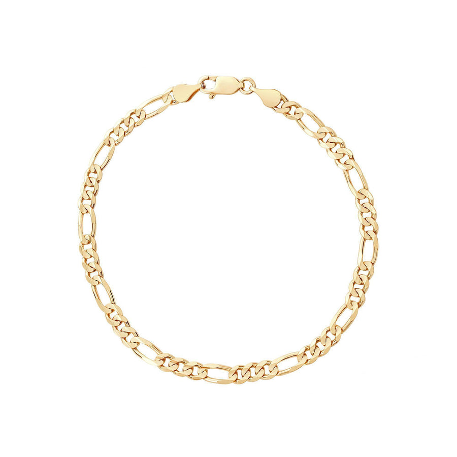 18K Yellow Gold Figaro Bracelet With Safety Chain - Silver Spring Jewelers