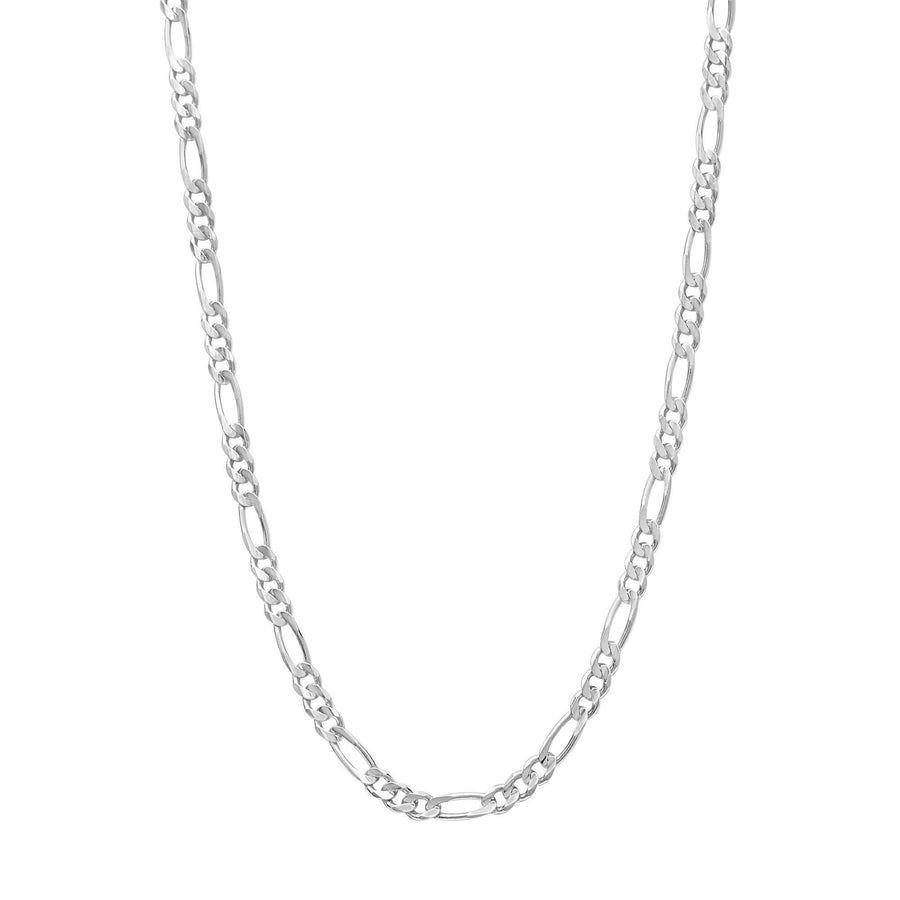 10KT Gold Figaro Chain 006 Necklace Bijoux Signé Luxo 18" White 4.0 mm