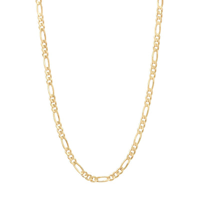 10KT Yellow Solid Gold Figaro Chain