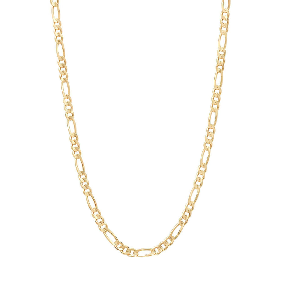 10KT Gold Figaro Chain 006 Necklace Bijoux Signé Luxo 18" Yellow 3.0 mm