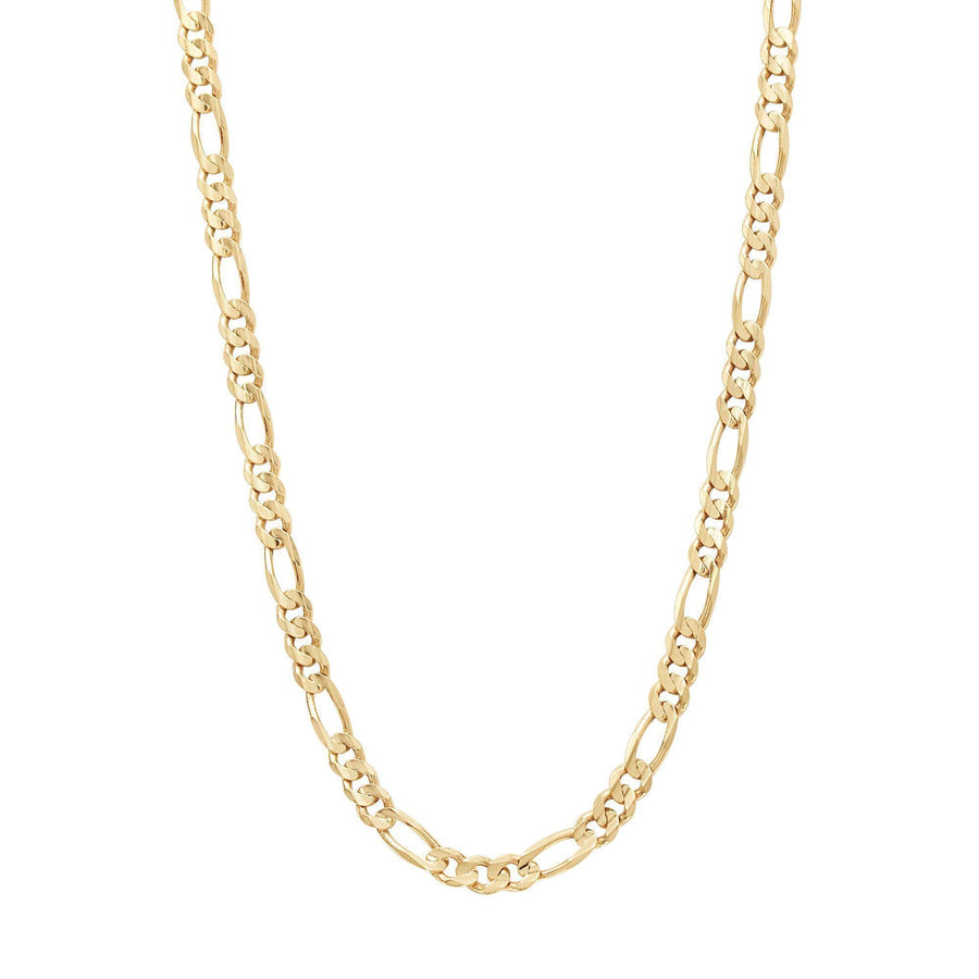 10KT Gold Figaro Chain 006 Necklace Bijoux Signé Luxo 18" Yellow 4.0 mm