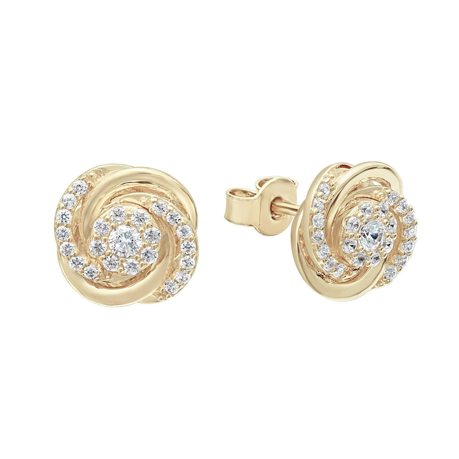 10KT Gold Flower Studs 008 Earrings Bijoux Signé Luxo Yellow 