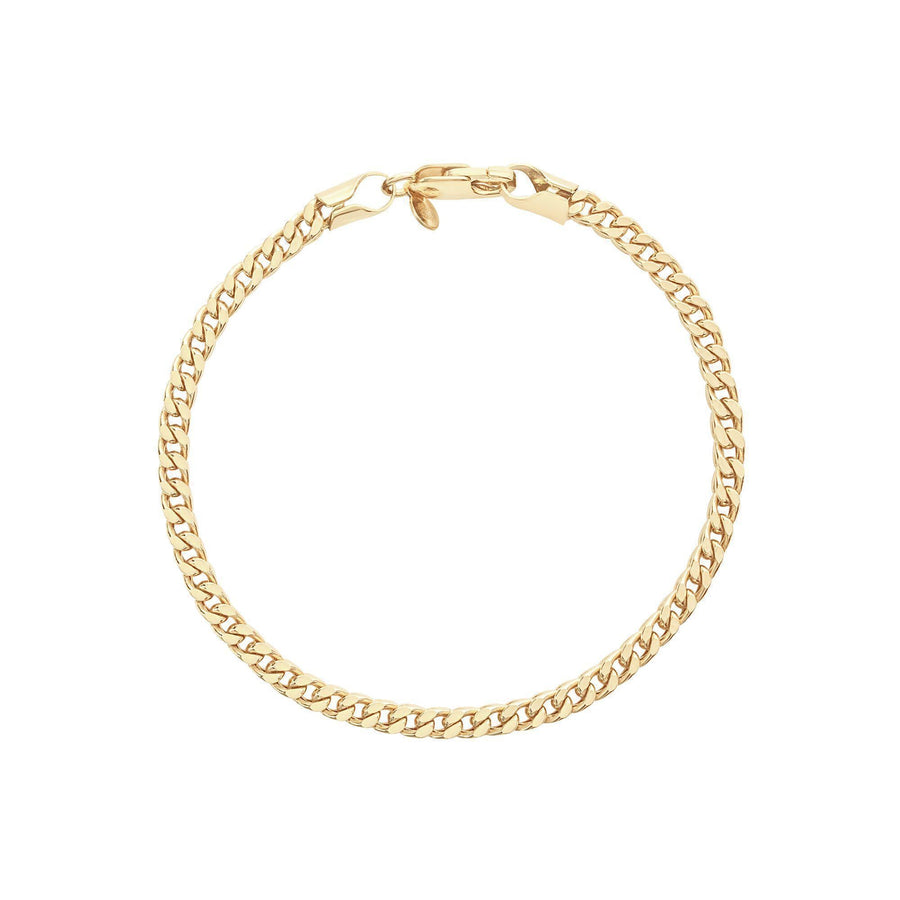 10KT Gold Franco Bracelet 002 Bracelet Bijoux Signé Luxo 3.5 mm 8.5" 