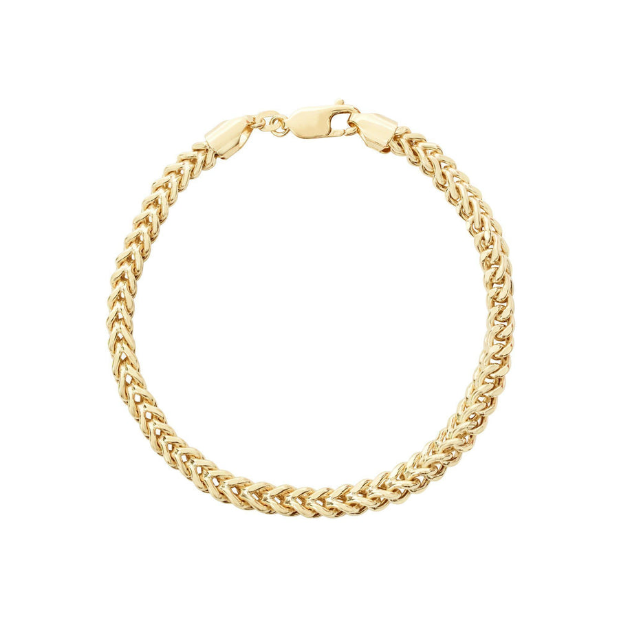 10KT Gold Franco Bracelet 002 Bracelet Bijoux Signé Luxo 4.5 mm 8.5" 