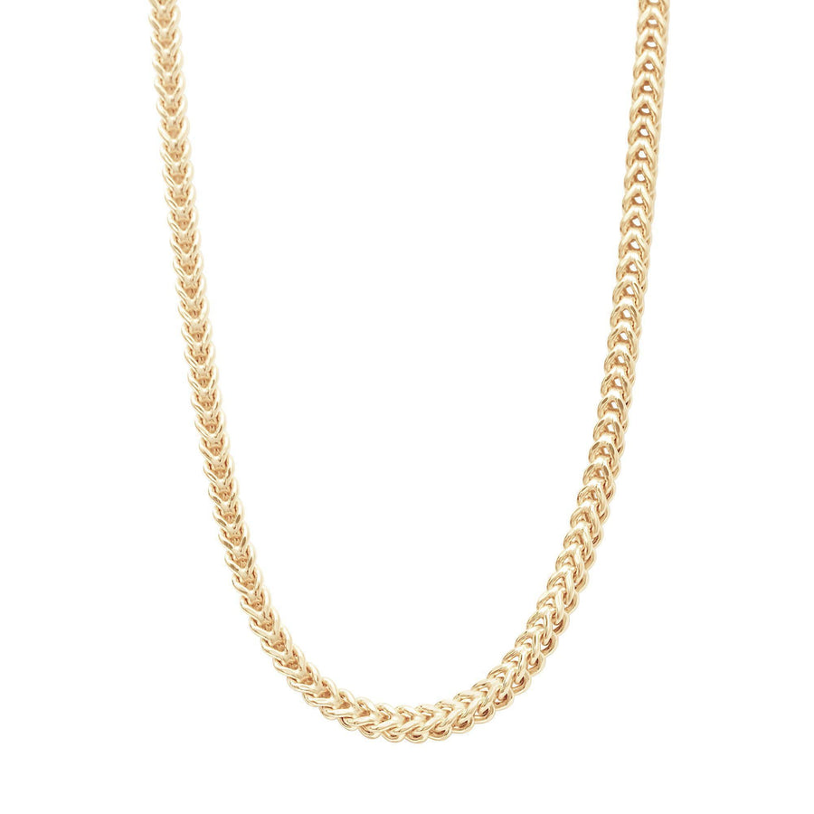 10KT Gold Franco Chain 003 Necklace Bijoux Signé Luxo 3.5 mm 16" 