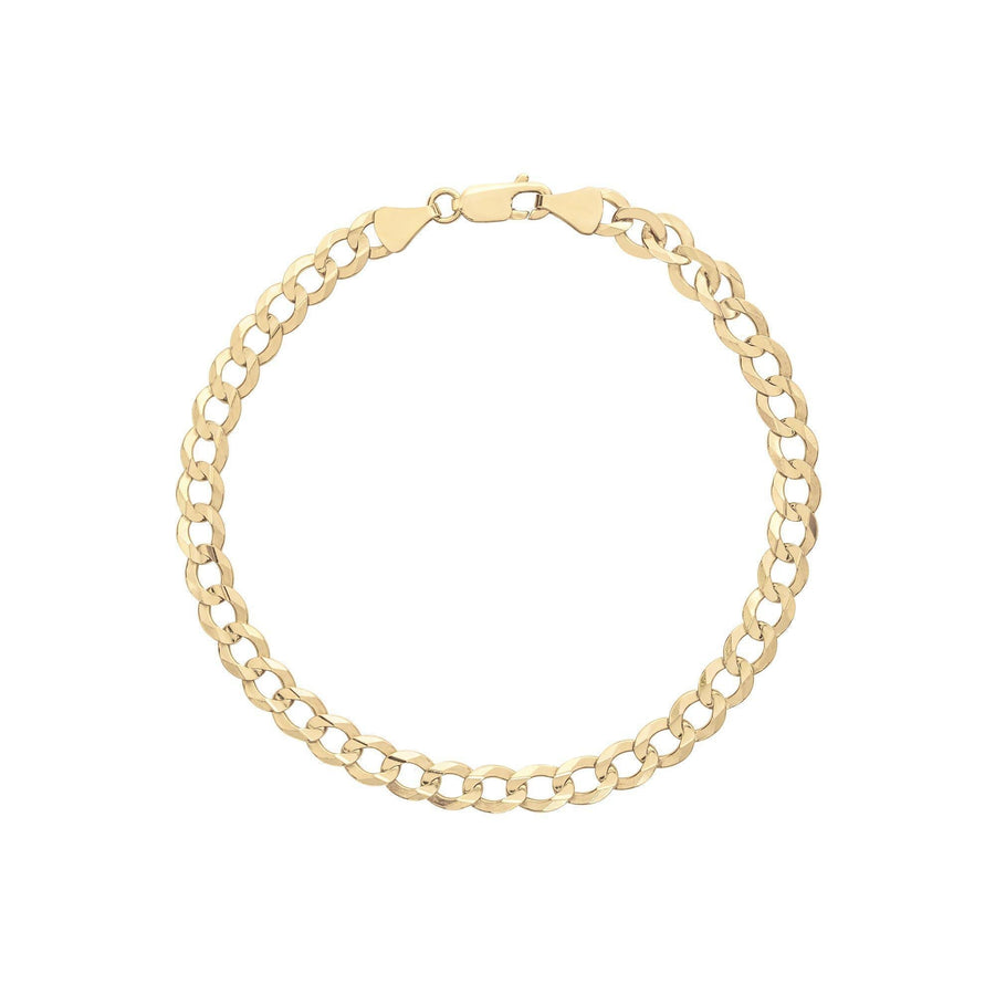 10KT Gold Gentle Curb Bracelet 004 Bracelet Bijoux Signé Luxo 5.6 mm Yellow 8.5"