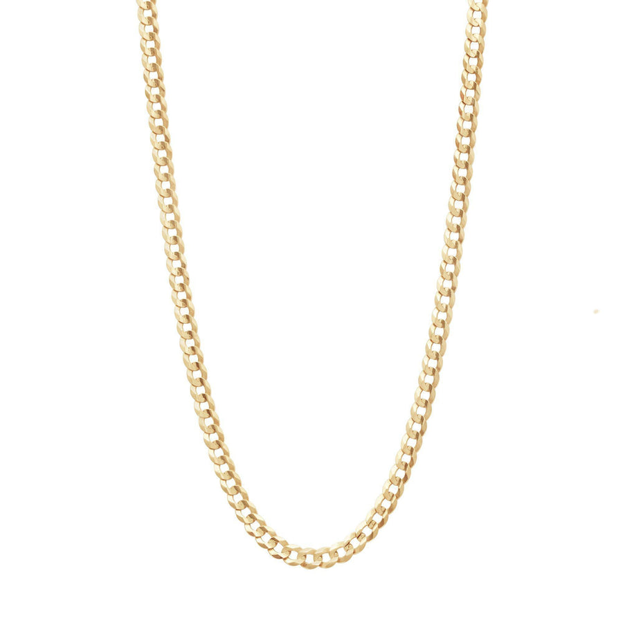 10KT Gold Gentle Curb Chain 006 Necklace Bijoux Signé Luxo 3.6 mm Yellow 18"