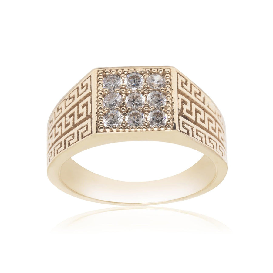 10KT Gold Greek Cubic Ring 029 Ring Bijoux Signé Luxo 
