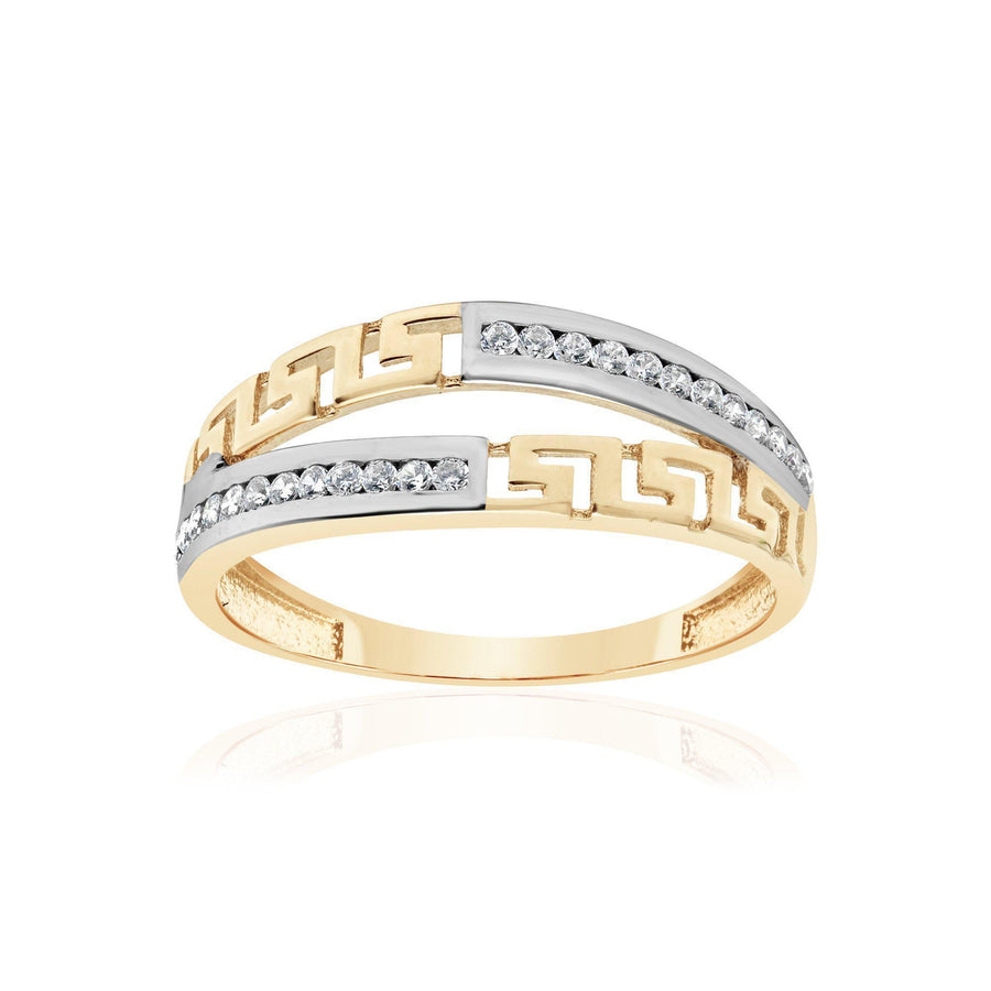 10KT Gold Greek Cubic Ring 075 Ring Bijoux Signé Luxo 5 